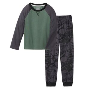 NWT M(8) Cuddl Duds Boys Marble Jogger Pajama Set - Black Prin